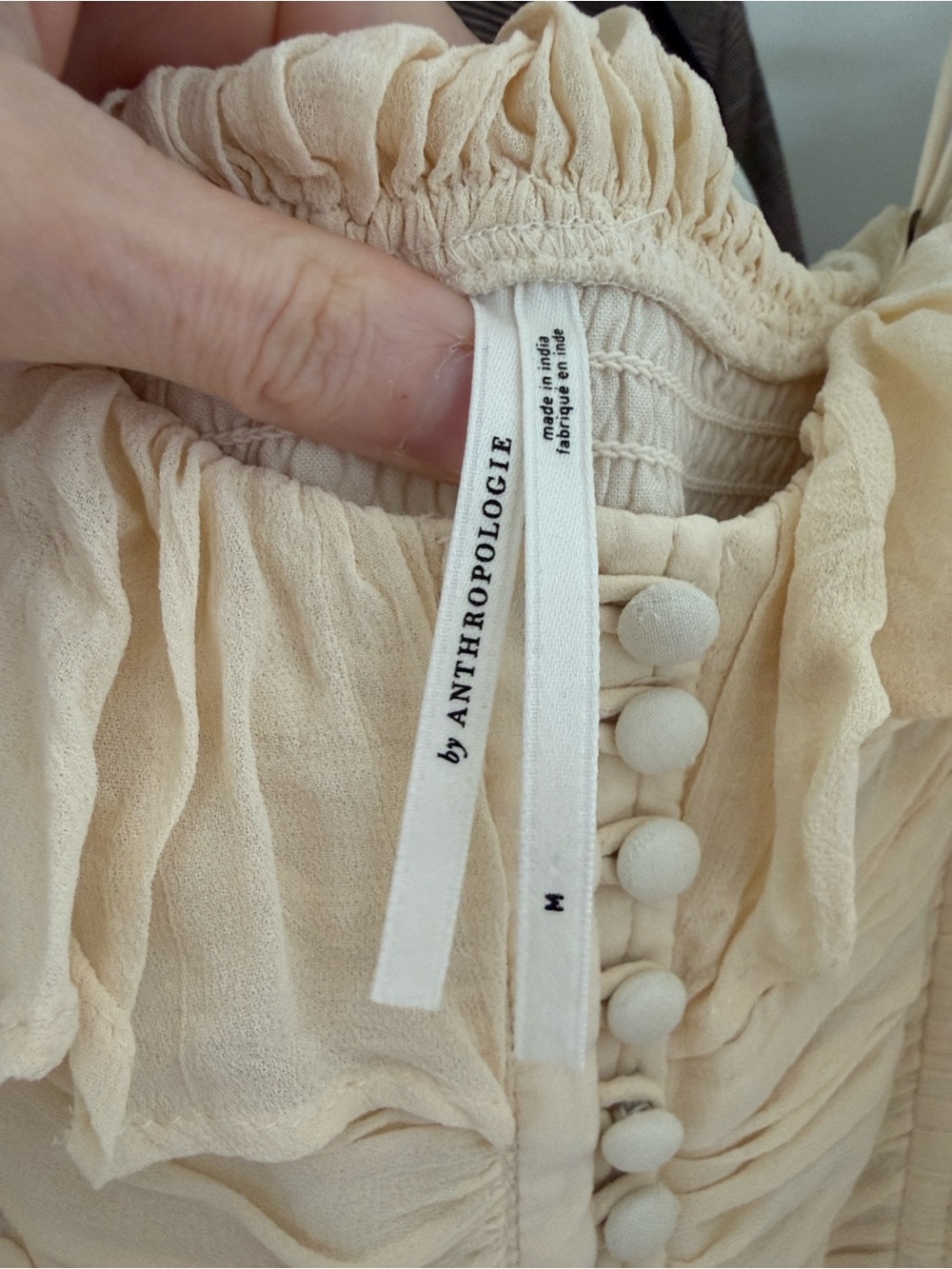 Anthropologie Corset Tiered Ruffle Lace Dress Ivory Cream Maxi Size M - Picture 5 of 5